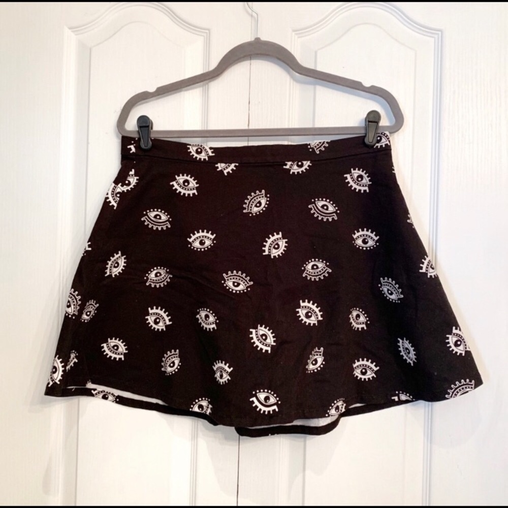 Black Flare Skirt w/👁s